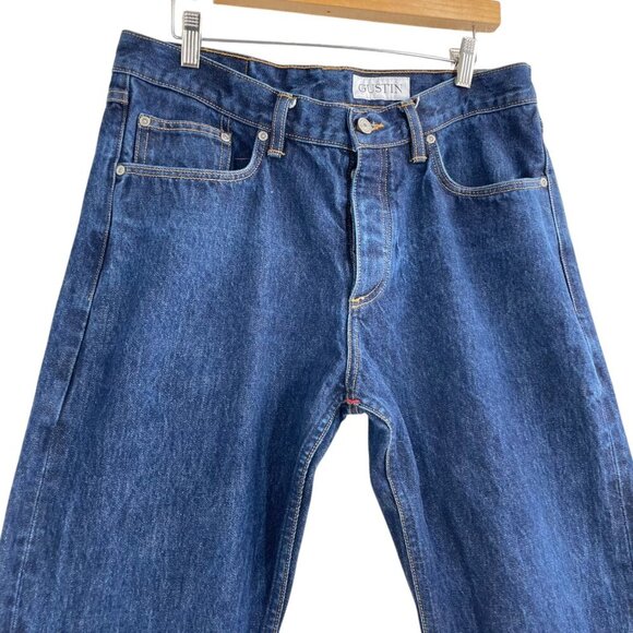 Gustin Straight Classic Raw Selvedge Denim Jeans Mens Size 35x30 #219 Minimalist - Picture 2 of 9